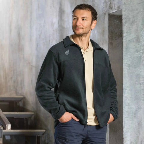 Men's Columbia Fleece Jacket with Minimal Leaf Design - Lightweight Outdoor Comfort  Trejaket