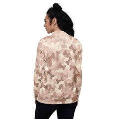Women’s Bomber Jacket - Dog Bone Camo Print Design - Trejaket