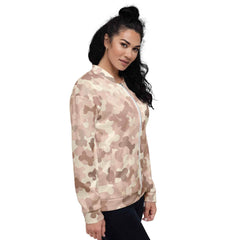 Women’s Bomber Jacket - Dog Bone Camo Print Design - Trejaket