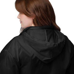 Women’s Basic Windbreaker - Embroidered Dog Face Circle Design - Trejaket