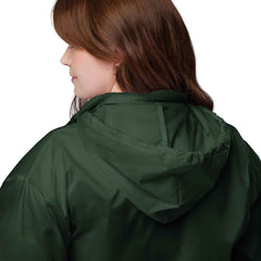 Women’s Basic Windbreaker - Embroidered Dog Face Circle Design - Trejaket