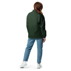 Women’s Basic Windbreaker - Embroidered Dog Face Circle Design - Trejaket