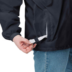 Women’s Basic Windbreaker - Embroidered Dog Face Circle Design - Trejaket