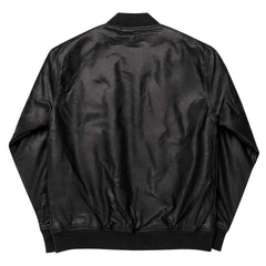 Men’s Leather Bomber - Embroidered Dog Badge - Trejaket