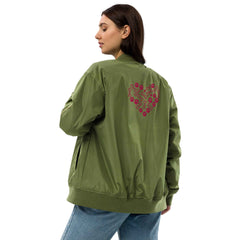 Women’s Recycled Bomber - Paw & Bone Heart Embroidery - Trejaket