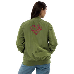 Women’s Recycled Bomber - Paw & Bone Heart Embroidery - Trejaket