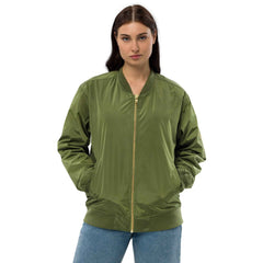 Women’s Recycled Bomber - Paw & Bone Heart Embroidery - Trejaket