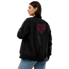 Women’s Recycled Bomber - Paw & Bone Heart Embroidery - Trejaket