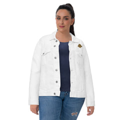Women’s Denim Jacket - Golden Retriever Head Embroidery - Trejaket