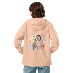Women’s Lightweight Zip Up Windbreaker - Pop Art Dog Mom Design - Trejaket
