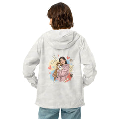 Women’s Lightweight Zip Up Windbreaker - Pop Art Dog Mom Design - Trejaket